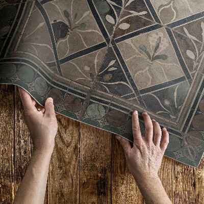 Tapis vinyle d’extérieur Géométrie élégante sur des carreaux vintage