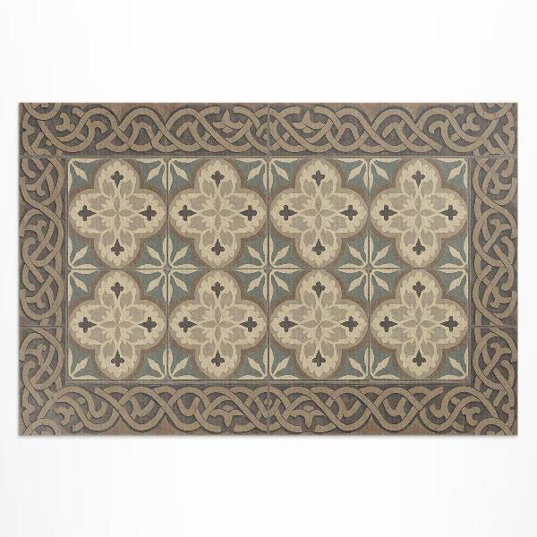 Tapis vinyle d’extérieur Carreaux rétro à motifs géométriques