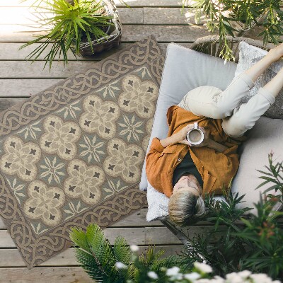 Tapis vinyle d’extérieur Carreaux rétro à motifs géométriques
