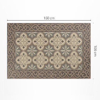 Tapis vinyle d’extérieur Carreaux rétro à motifs géométriques