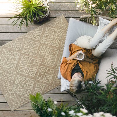 Tapis vinyle d’extérieur Motifs aztèques simples dans une forme classique
