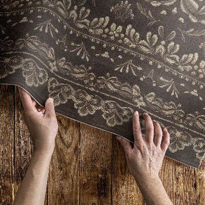 Tapis vinyle d’extérieur Tons terreux avec motifs botaniques