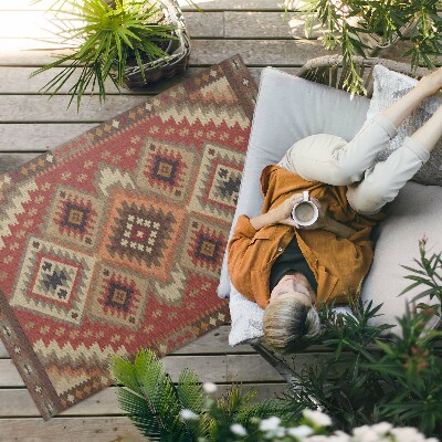 Tapis vinyle d’extérieur La précision géométrique de l'art aztèque