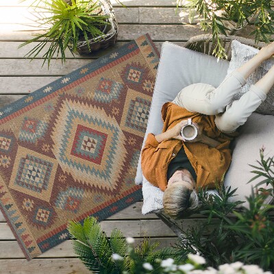 Tapis vinyle d’extérieur symétrie aztèque