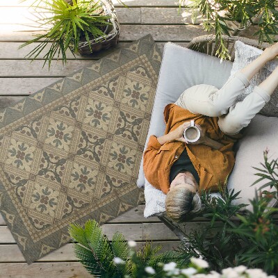 Tapis vinyle d’extérieur Motifs vintage symétriques