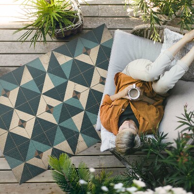Tapis vinyle d’extérieur Carreaux Art déco aux formes géométriques
