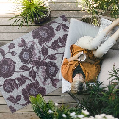 Tapis vinyle d’extérieur Fleurs vintage subtiles