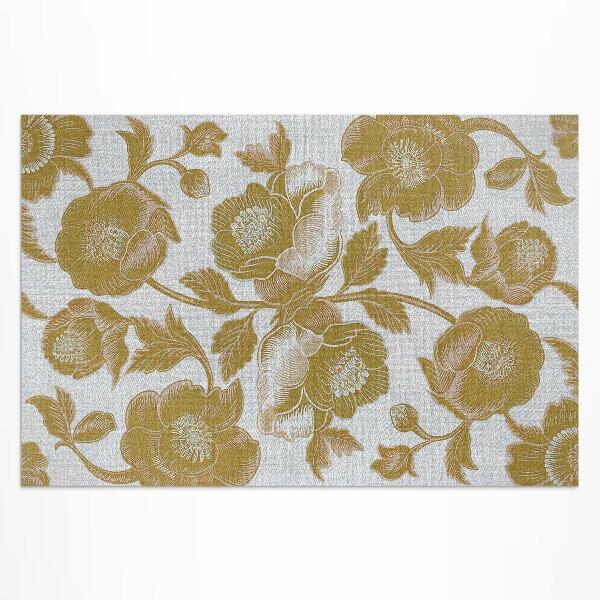 Tapis vinyle d’extérieur Motif botanique rétro