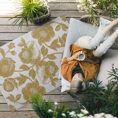 Tapis vinyle d’extérieur Motif botanique rétro