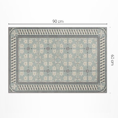 Tapis vinyle d’extérieur Carreaux floraux vintage