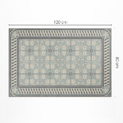 Tapis vinyle d’extérieur Carreaux floraux vintage
