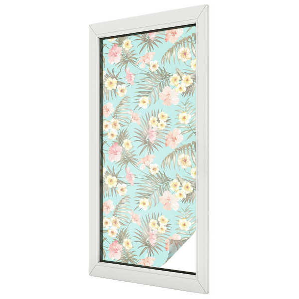 Film fenêtre décoratif occultant vitrail Motif tropical