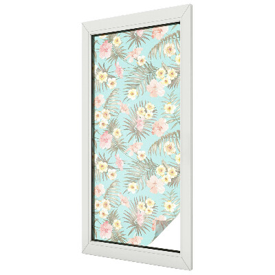 Film fenêtre décoratif occultant vitrail Motif tropical