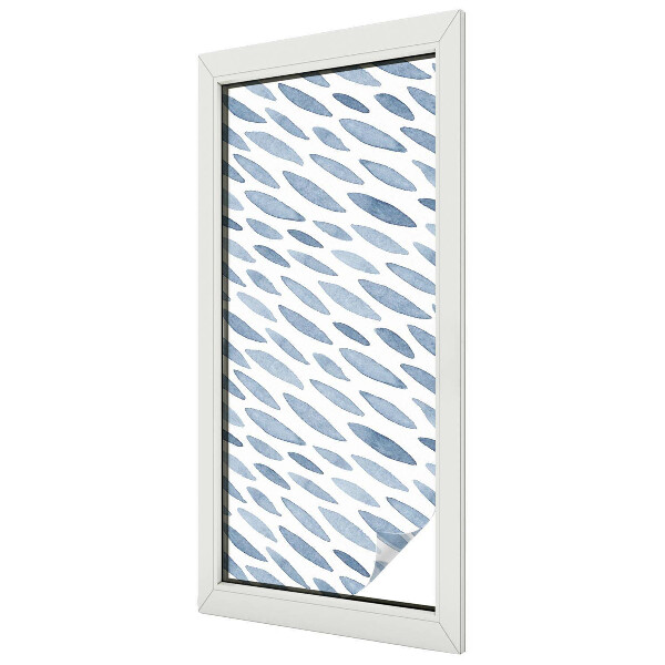 Film occultant fenêtre effet vitrail traits bleus