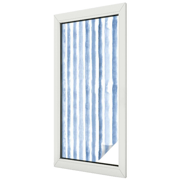 Vitrail autocollant pour fenêtre rayures bleues