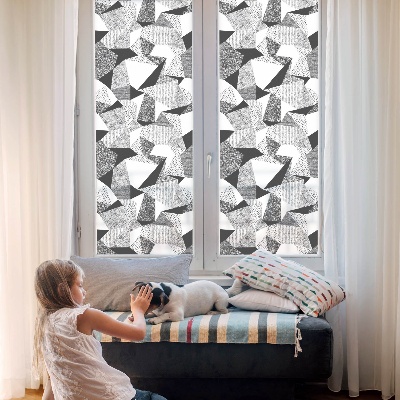 Vitrail autocollant pour fenêtre figures géométriques