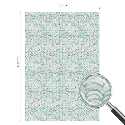 Vitrail autocollant pour fenêtre Vague verte