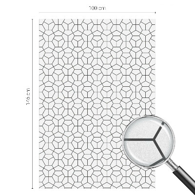 Film fenêtre décoratif occultant vitrail cubes géométriques