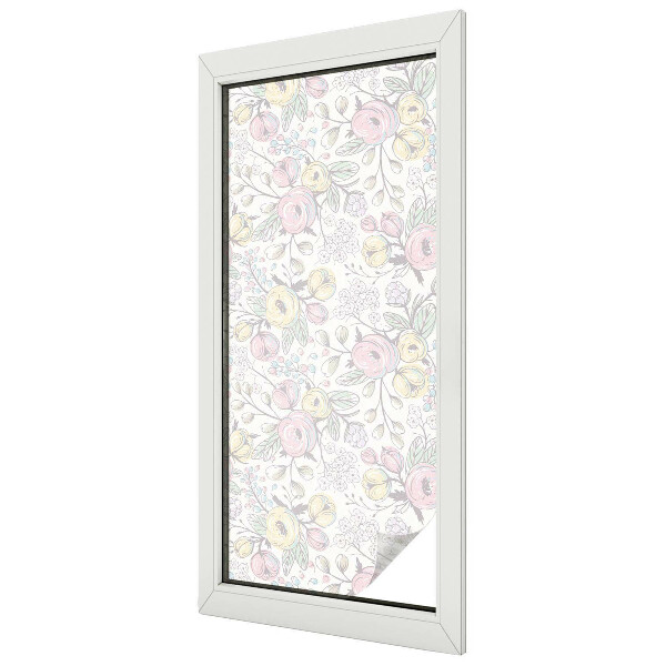 Vitrail autocollant pour fenêtre Motif floral