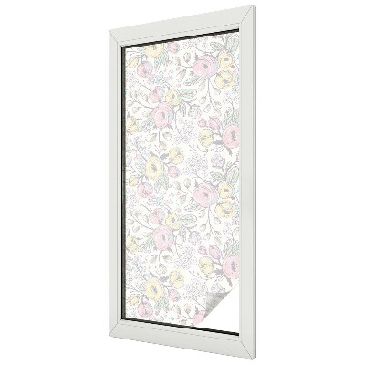 Vitrail autocollant pour fenêtre Motif floral