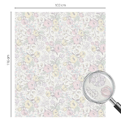 Vitrail autocollant pour fenêtre Motif floral