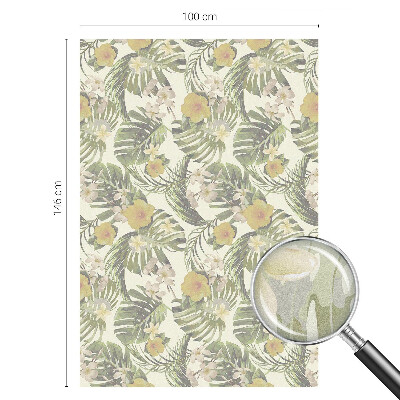 Film occultant fenêtre effet vitrail Thème tropical