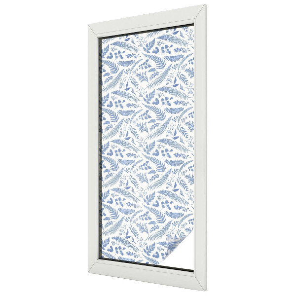 Vitrail autocollant pour fenêtre feuilles de fougère