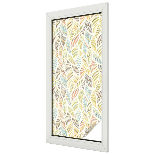 Vitrail autocollant pour fenêtre Plumes arc-en-ciel