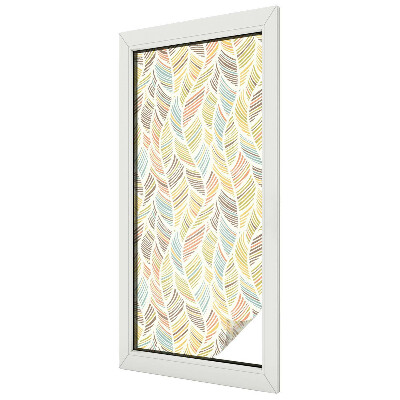 Vitrail autocollant pour fenêtre Plumes arc-en-ciel