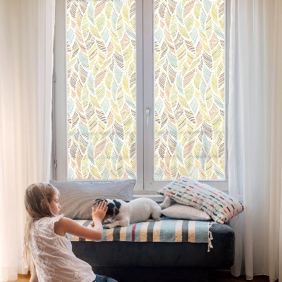 Vitrail autocollant pour fenêtre Plumes arc-en-ciel