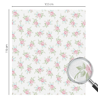 Film occultant fenêtre effet vitrail roses romantiques