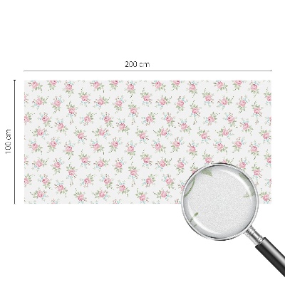 Film occultant fenêtre effet vitrail roses romantiques