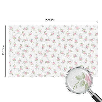 Film occultant fenêtre effet vitrail roses romantiques