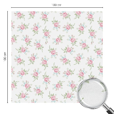 Film occultant fenêtre effet vitrail roses romantiques