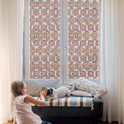 Film occultant fenêtre effet vitrail ornement floral