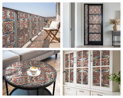 Film occultant fenêtre effet vitrail ornement floral