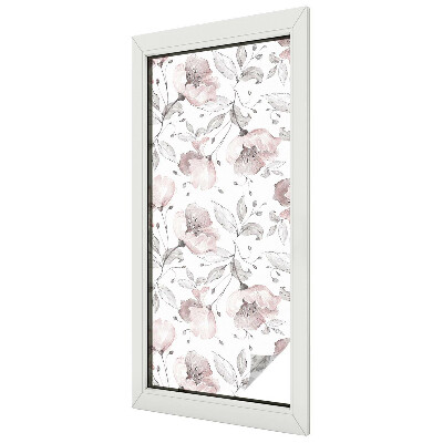 Film fenêtre décoratif occultant vitrail feuilles de rose