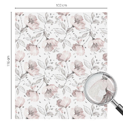 Film fenêtre décoratif occultant vitrail feuilles de rose