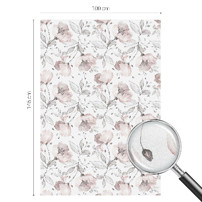 Film fenêtre décoratif occultant vitrail feuilles de rose