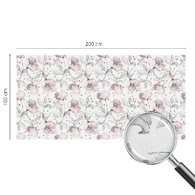 Film fenêtre décoratif occultant vitrail feuilles de rose