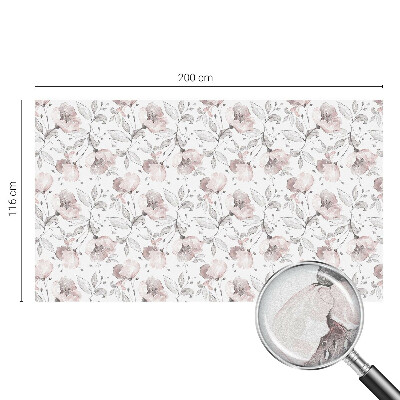 Film fenêtre décoratif occultant vitrail feuilles de rose