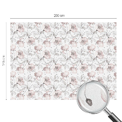 Film fenêtre décoratif occultant vitrail feuilles de rose