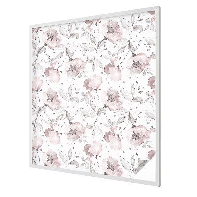 Film fenêtre décoratif occultant vitrail feuilles de rose