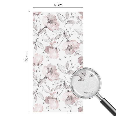 Film fenêtre décoratif occultant vitrail feuilles de rose