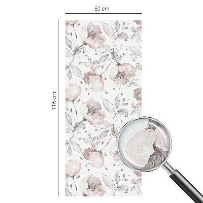 Film fenêtre décoratif occultant vitrail feuilles de rose