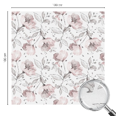 Film fenêtre décoratif occultant vitrail feuilles de rose