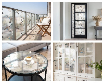 Film occultant fenêtre effet vitrail Les oiseaux et la nature