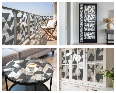 Vitrail autocollant pour fenêtre Illusions géométriques