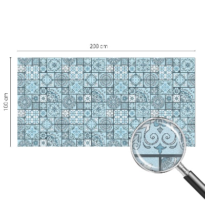 Film fenêtre décoratif occultant vitrail Carreaux bleus