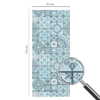 Film fenêtre décoratif occultant vitrail Carreaux bleus